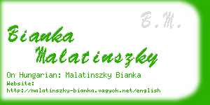 bianka malatinszky business card